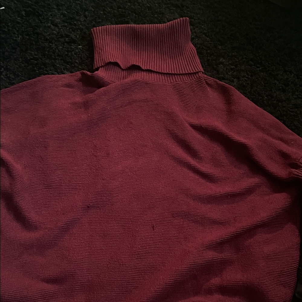 Elegant Maroon Turtleneck Sweater for Women
